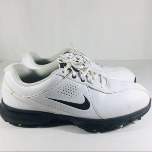 Nike Golf Shoes Spikes Black White Leather  Shoe